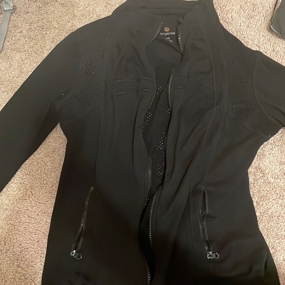 Athletic zip up with see through back